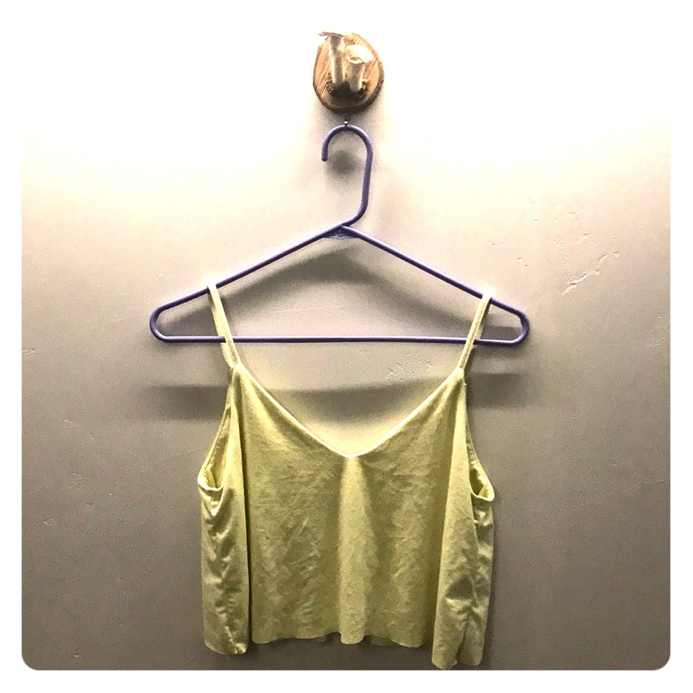 Yellow suede crop top size small